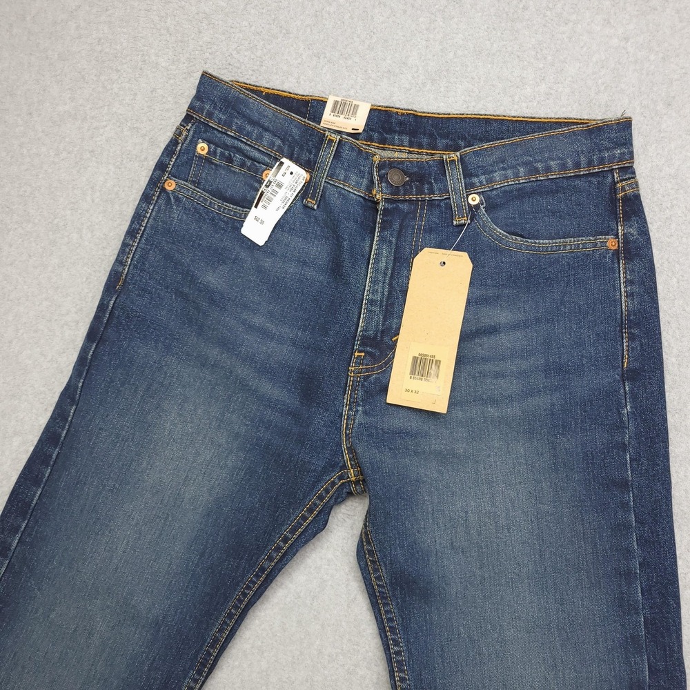 Levis 505‎ Regular Jeans Mens 30x32 Blue Stretch Denim Straight Leg Pants NEW - Picture 2 of 10